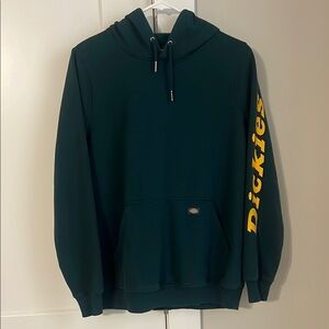 Dickies Dark Green Hoodie with Yellow Sleeve Logo